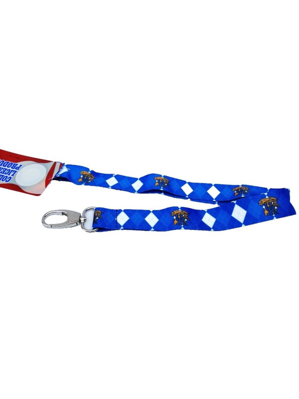 Kentucky Wildcats Lanyard Keychain Reversible Argyle Pattern With Clip New NCAA